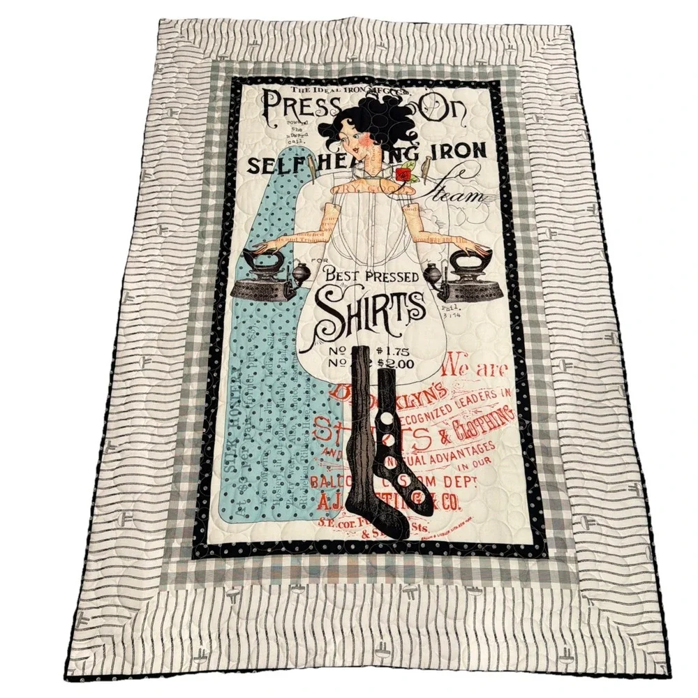 Handmade Quilt Press On Iron‎ Laundry Victorian Era Theme 39